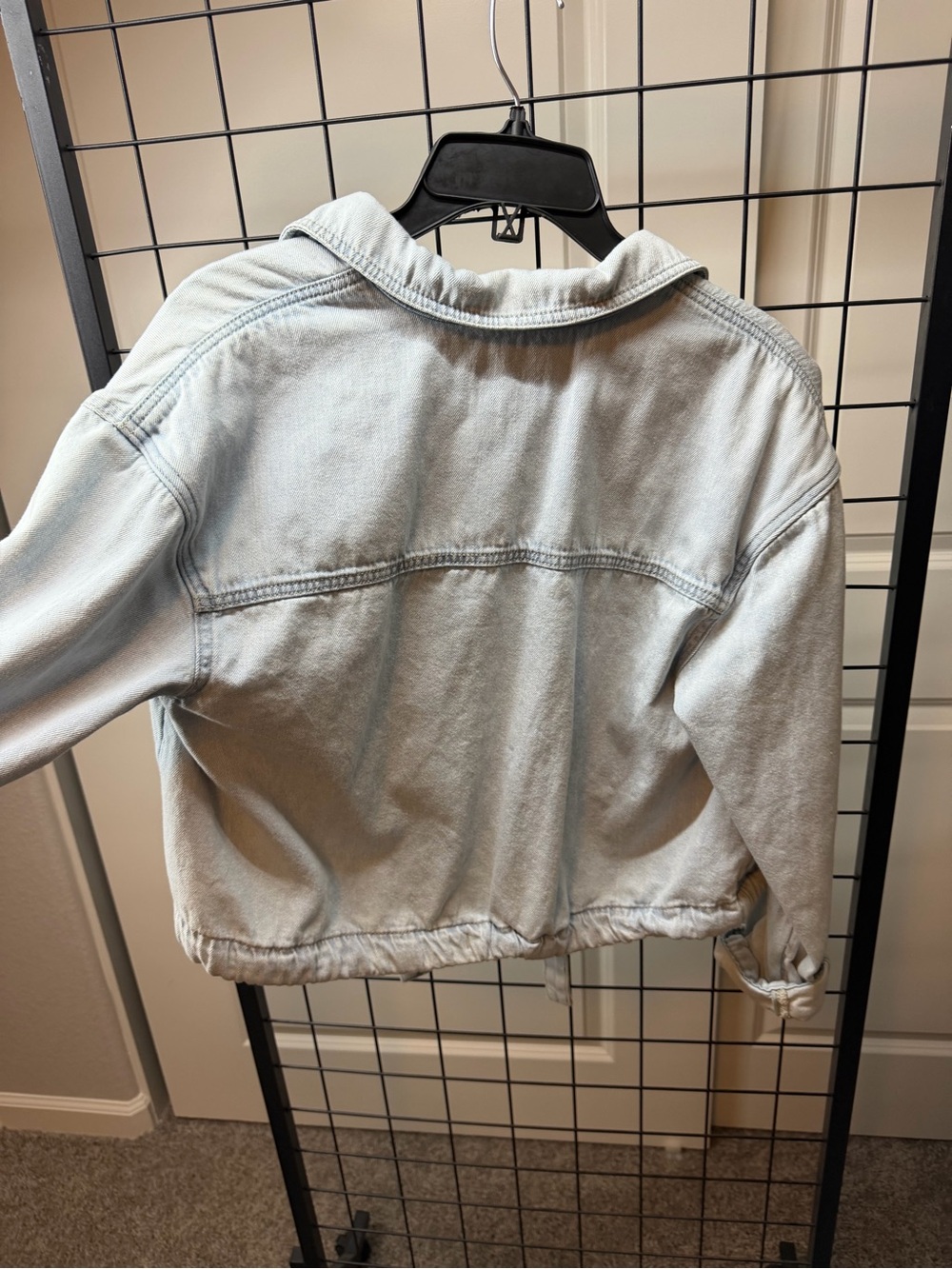 Universal Thread Light Wash Denim Button-Up Drawstring Jacket - Picture 2 of 4